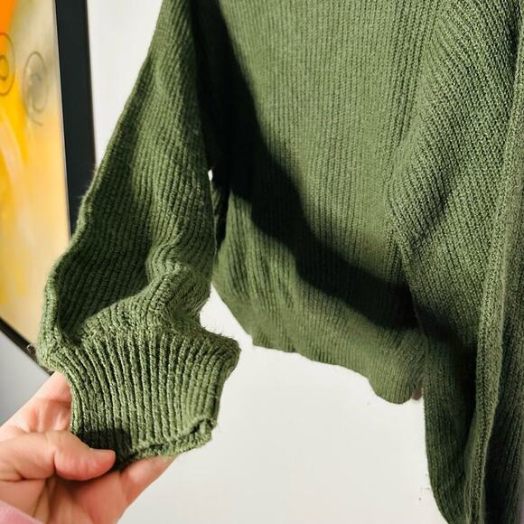 BB Dakota x Steve Madden Sochi Mossy Green Balloon Sleeve Sweater Size L - Picture 6 of 10